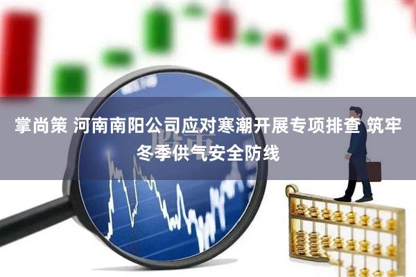 掌尚策 河南南阳公司应对寒潮开展专项排查 筑牢冬季供气安全防线